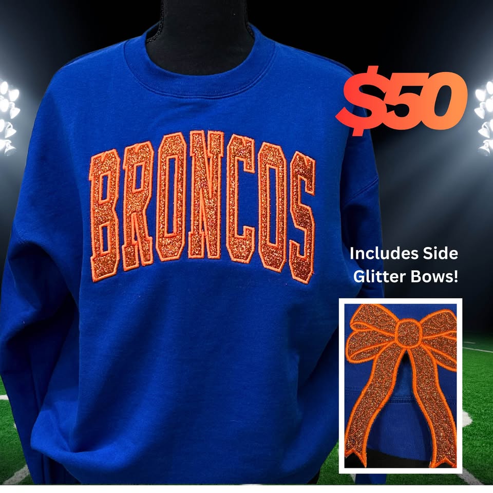 D B Embroidered Sweatshirt with Side Bows