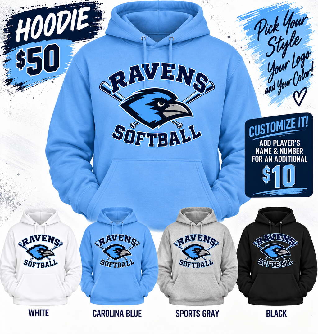 Ravens STATE Softball Hooded Sweatshirt